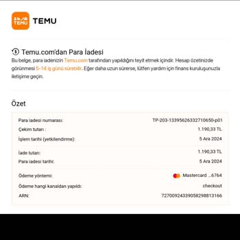İptal Edilen Siparişlerin Ödemesi Hala Yapılmadı
