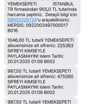 Yemeksepeti Hesabımdan İzinsiz Sipariş