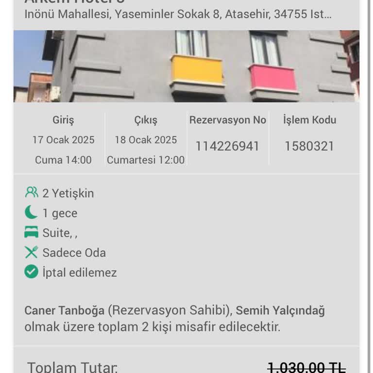 Otel Rezervasyonunda Yaşanan Sorunlar Ve İptal Talebi