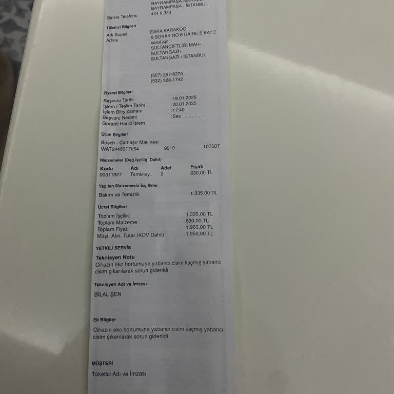 Çamaşır Makinesi Tamiri İçin Yüksek Ücret Talebi