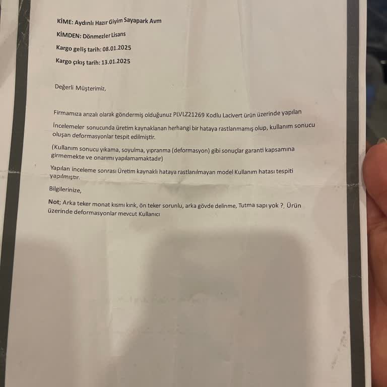 Garanti Kapsamında Valiz Sorunu Ve Çözüm Talebi