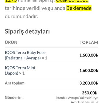 Teslim Edilmeyen Sipariş Ve İletişim Sorunu