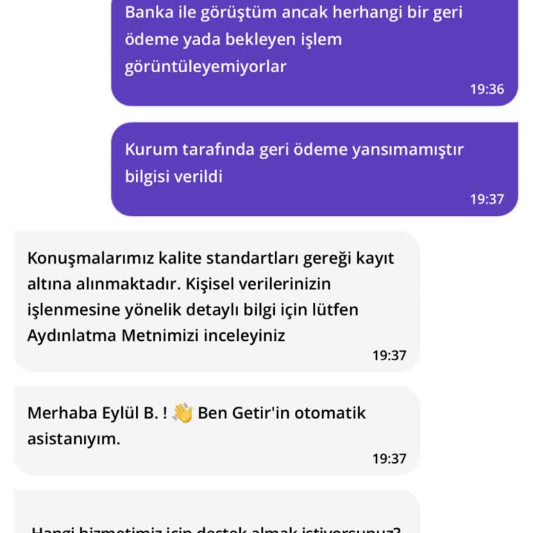 İade Edilmeyen Para Ve İletişim Sorunları
