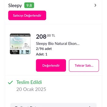 İnternetten Alınan Sleepy Bebek Bezi Kalitesizliği