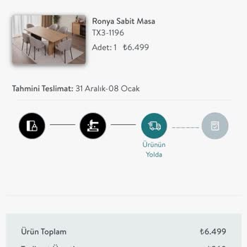 Vivense'den Alınan Masa Teslimatında Süreç Sorunları