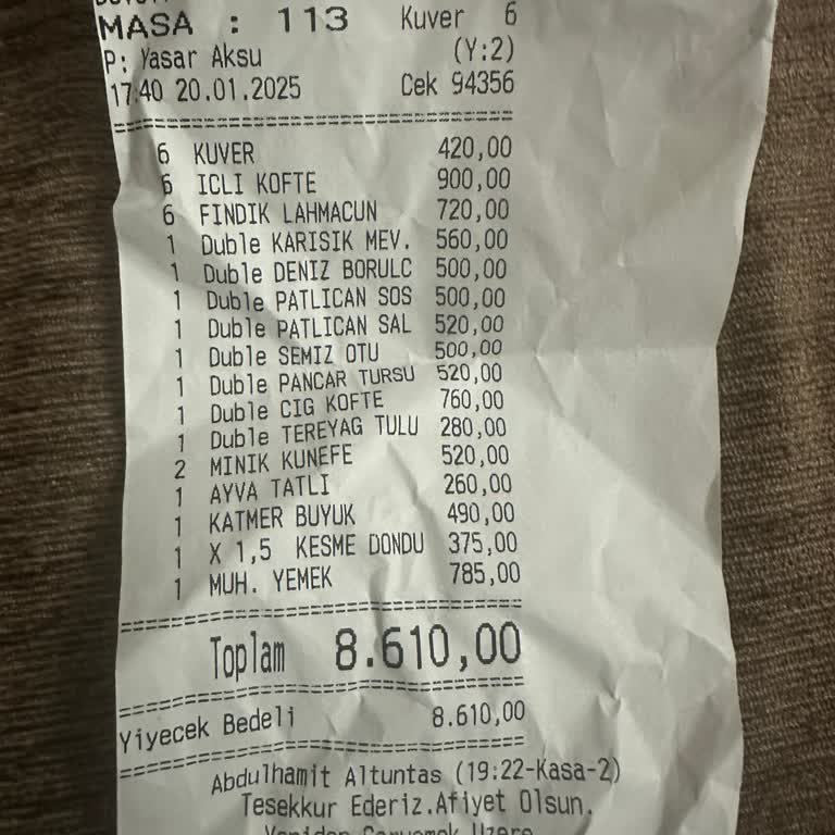 Develi Kalamış'ta Şaşırtan Fiyatlandırma Ve Servis Ücreti Karmaşası