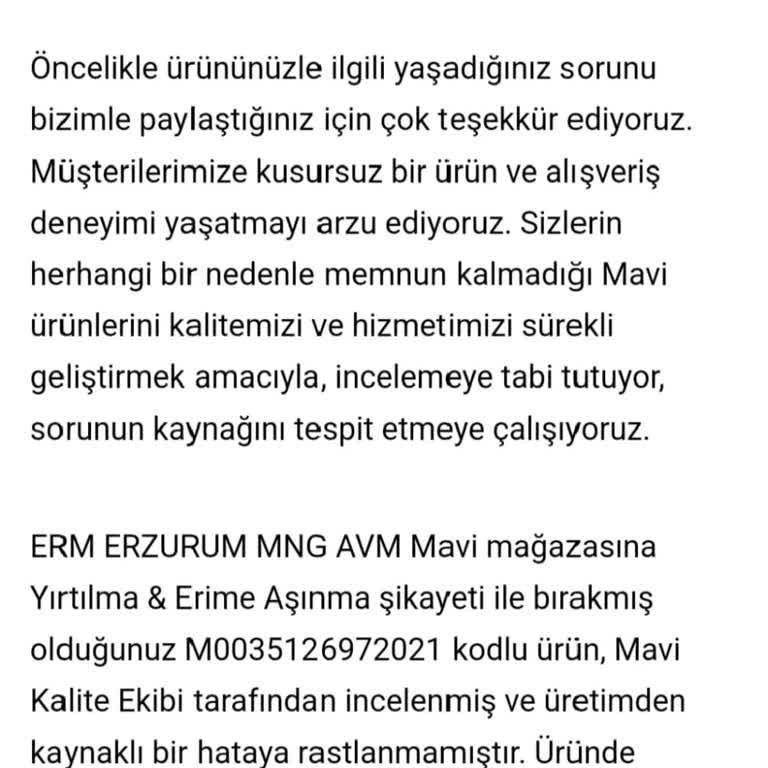 Mavi Mağazasından Aldığım Pantolonun Kalitesi Hayal Kırıklığı Yarattı