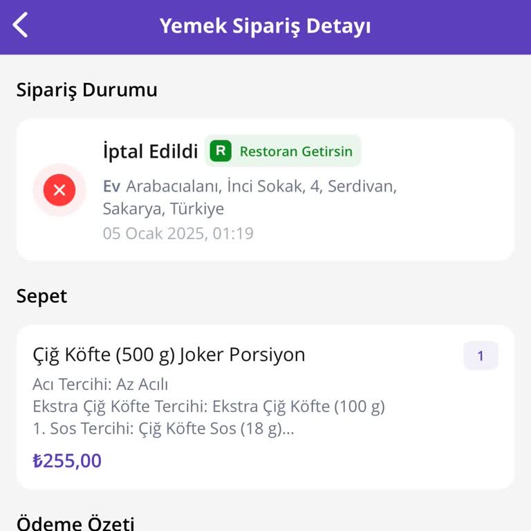 İptal Edilen Sipariş Ve Yapılmayan İade