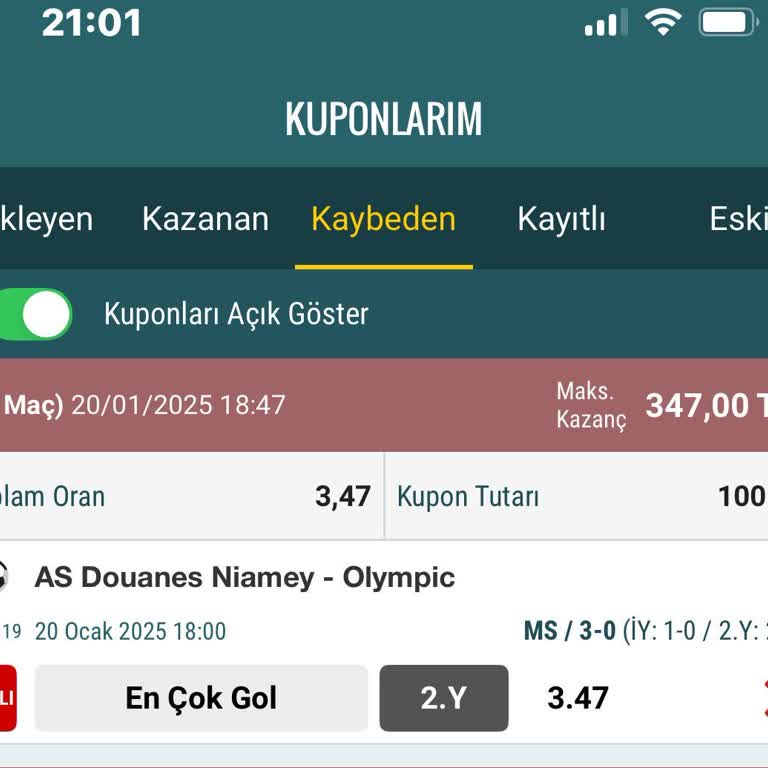 Kazanan Kuponum Kaybeden Olarak Gösterildi!