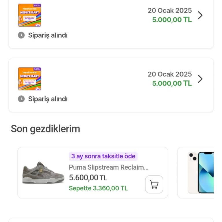 Hepsiburada'dan Alınan Hediye Çeklerinin Zamanında Teslim Edilmemesi