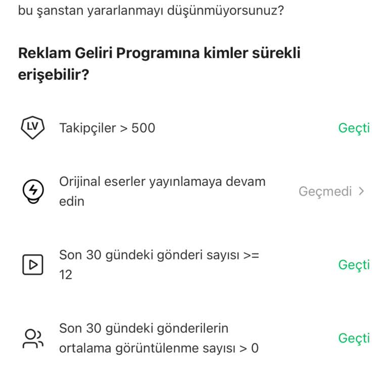 Reklam Geliri Programına Erişim Sorunu