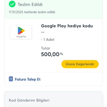 Geçersiz Google Play Kartı Sorunu