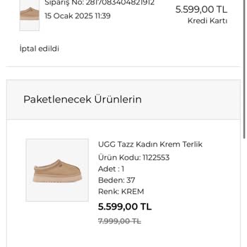 Stok Sorunu Ve İptal Edilen Sipariş