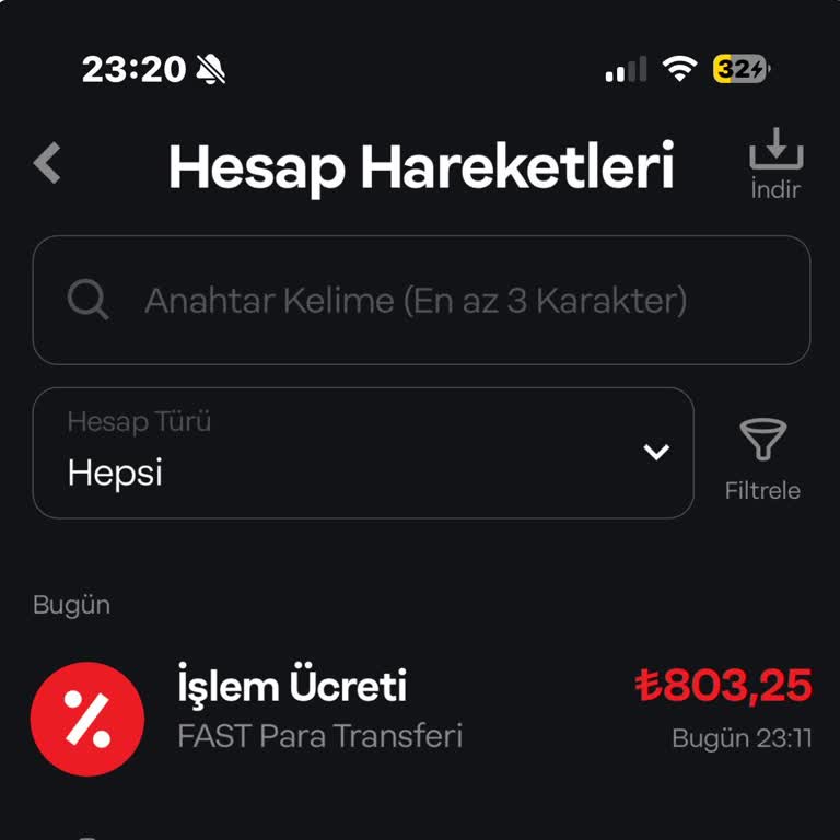 Papara Hesabımdan Kesilen Ücretler