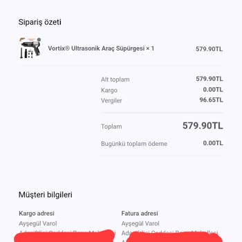 Ultrasonic Araç Süpürgesi Kargo Bilgisi Ve İade Sorunu