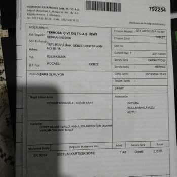 Teknosa'dan Alınan Tabletin Garanti Sürecinde Sorunlar