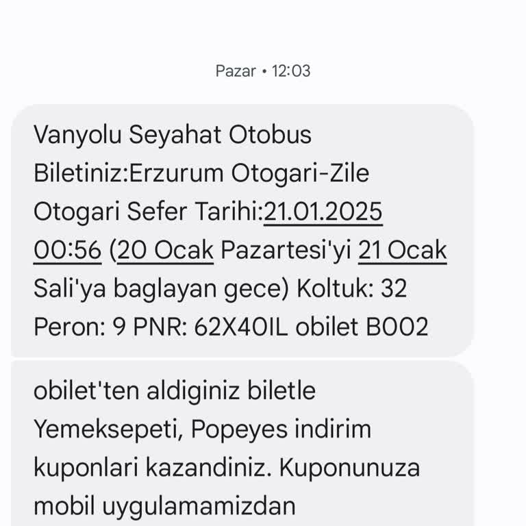 Otobüs Seferi Yanıltıcı Bilgilendirme Mağduriyeti