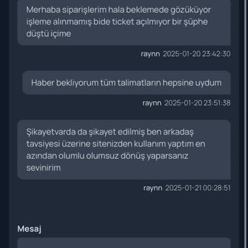 Zamanında Teslim Edilmeyen Hizmet