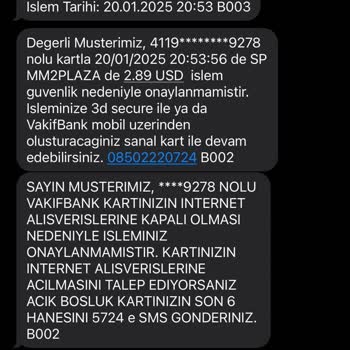 Bilinmeyen İşlemlerle Karşı Karşıya Kaldım