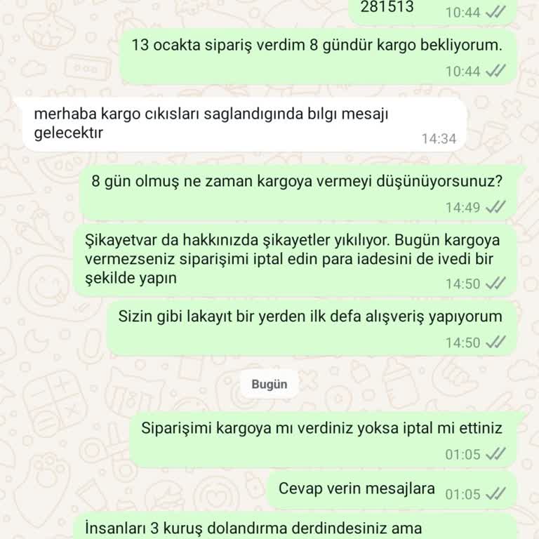 Teslim Edilmeyen Sipariş Ve İletişim Sorunu