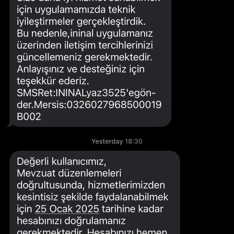 Bana Ait Olmayan İninal SMS'leri Ve Güvenlik Endişesi