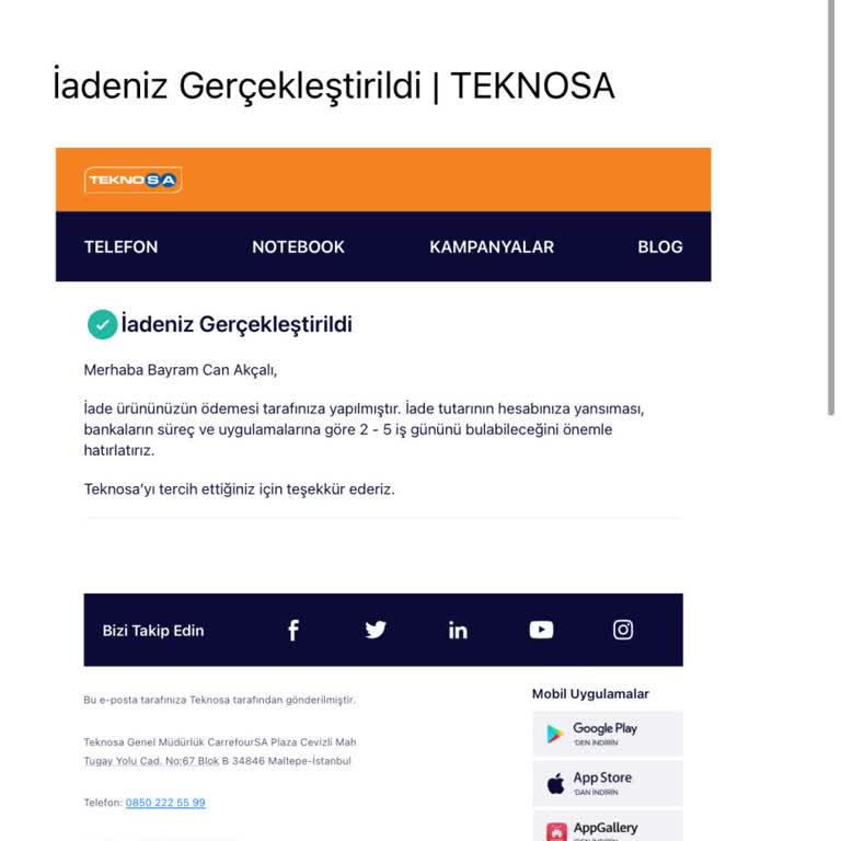 Yenilenmiş İphone 8 İçin Yanıltıcı İade Süreci