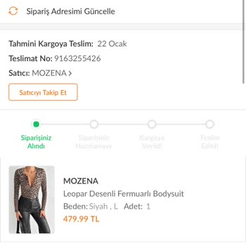 Trendyol'dan Aldığım Ürün Kargolanmıyor