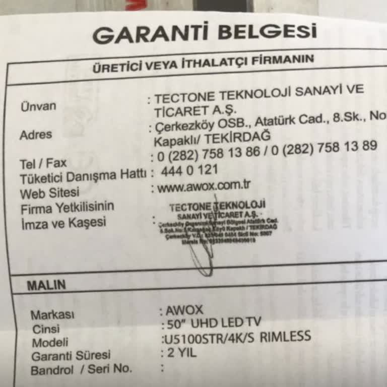 Awox TV'nin Garanti Sürecinde Yaşanan Sorunlar