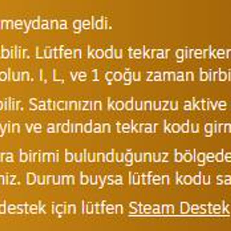 Bynogame'den Aldığım Steam Cüzdan Kodu Çalışmıyor Ve Destek Süreci Uzuyor