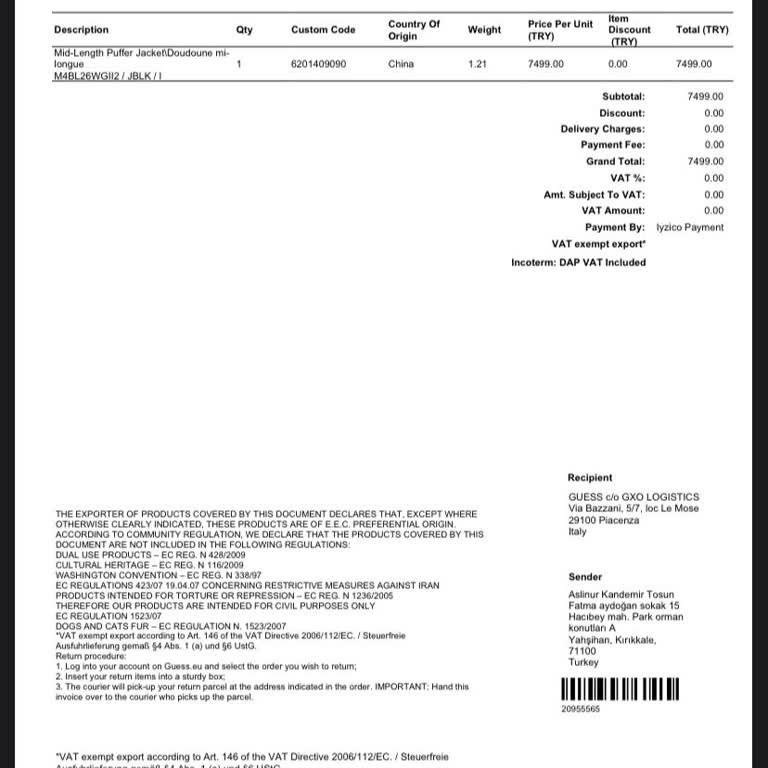 Gümrük Sorunu Ve Teslim Edilmeyen Sipariş