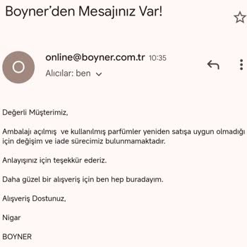 Boyner'den Gelen Hasarlı Parfüm Ve İade Sorunu