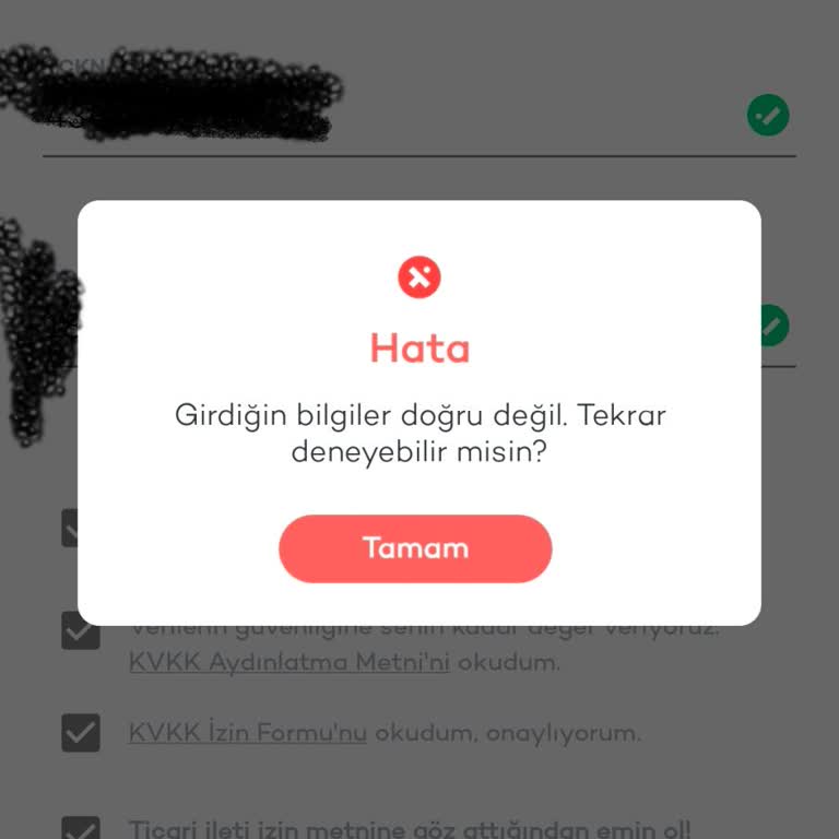 Tosla Kart Hesap Açma Sorunu