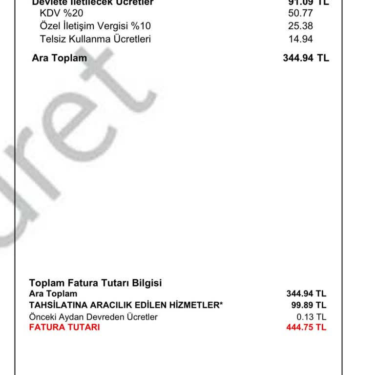 Vodafone Faturasında Belirsiz Ek Ücret Sorunu