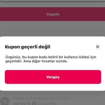 Kupon Kullanımında Haksızlık