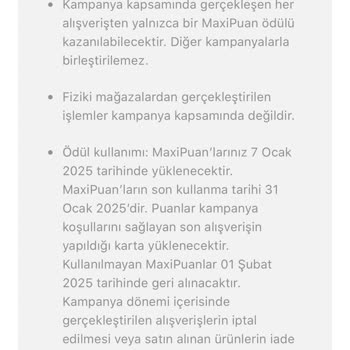 MaxiPuan Vaadi Yerine Getirilmedi