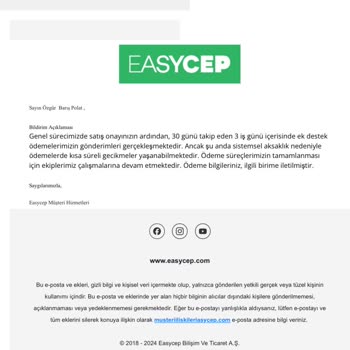 Amazon Ve EasyCep'ten Beklenen Ödeme Krizi