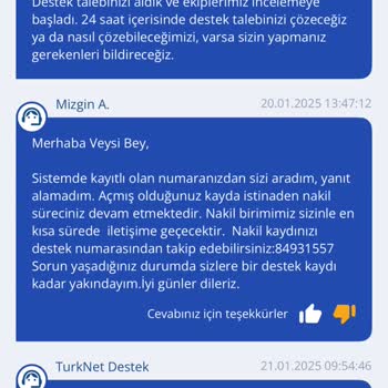 TurkNet Nakil Sürecinde Mağduriyet