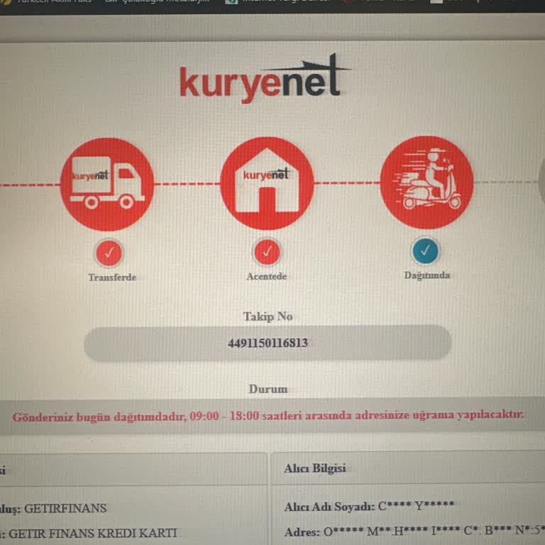Kuryenet Hadımköy Şubesi İle Teslimat Sorunu