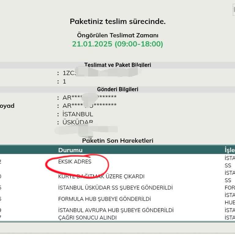 UPS Türkiye'nin Adres Eksikliği Sorunu
