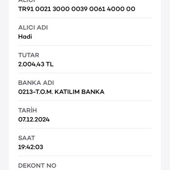 EFT İşlemi Sonuçsuz Kaldı