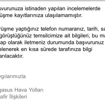 Pegasus'tan Eksik İade Ve Müşteri Hizmetleri Sorunu