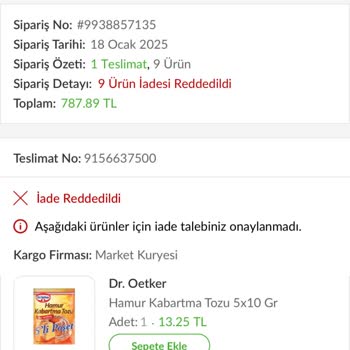 Teslim Edilmeyen Sipariş Ve Hesap Sorunu