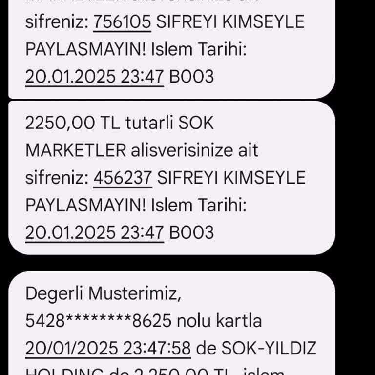 VakıfBank Bilgim, Onayım Ve İznim Olmadan 2250 TL Tutarında Harcama Yapılmıştır