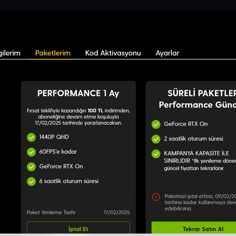 GeForce Now Paket Sorunu: Yanlış Paket Kullanımı