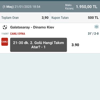Kuponumda Yanlış Gol Dakikası Problemi