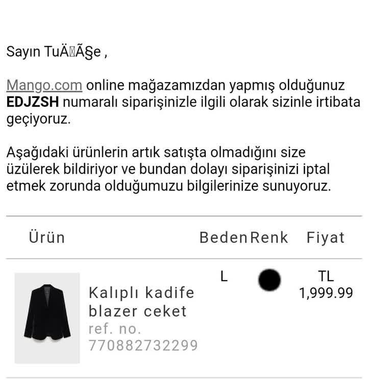 Bir Yıldır Teslim Edilmeyen Ceket Ve İptal Şoku