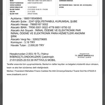 Ziraat Bankası'ndan İninal'e Geçmeyen Para Transferi Sorunu