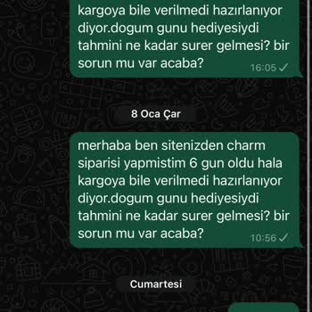 Charm Siparişim Hakkında Bilgi Alamıyorum