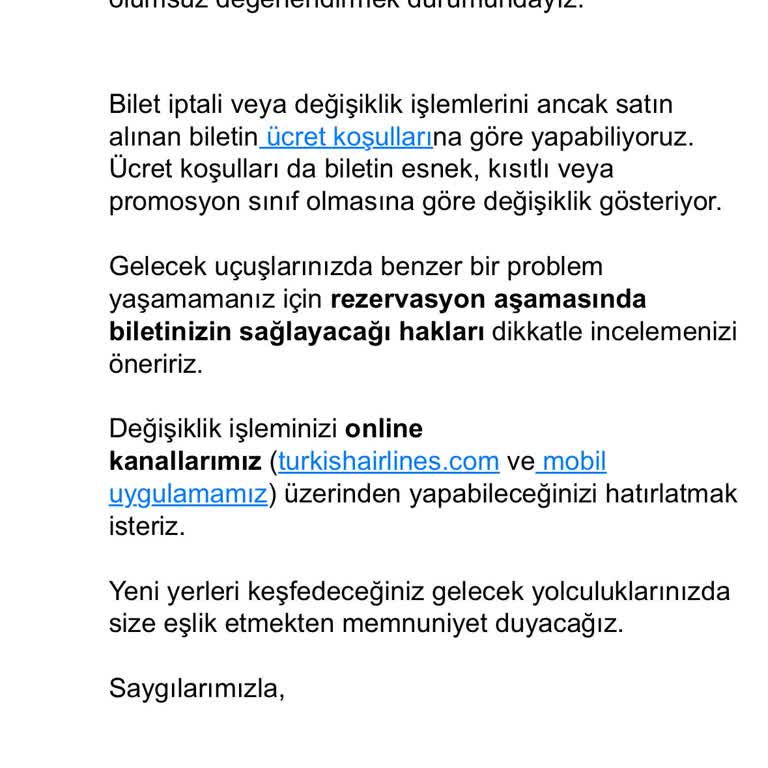 Yanlış Tarihli Bilet Ve Yetersiz Müşteri Hizmeti