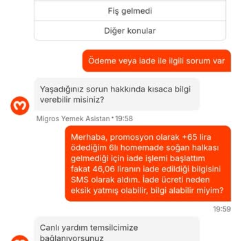 Eksik Ürün Ve Haksız İade: Migros Yemek Mağduriyeti